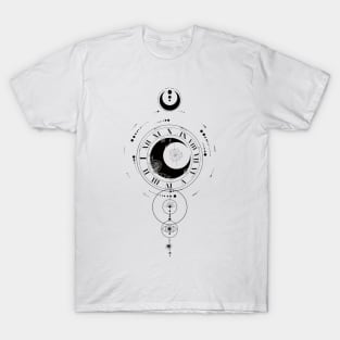 Cosmos Moon and Time Design T-Shirt
